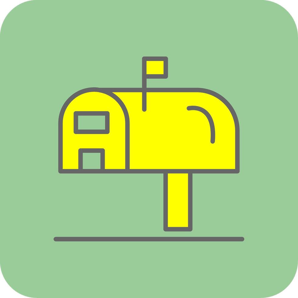postbus gevulde geel icoon vector