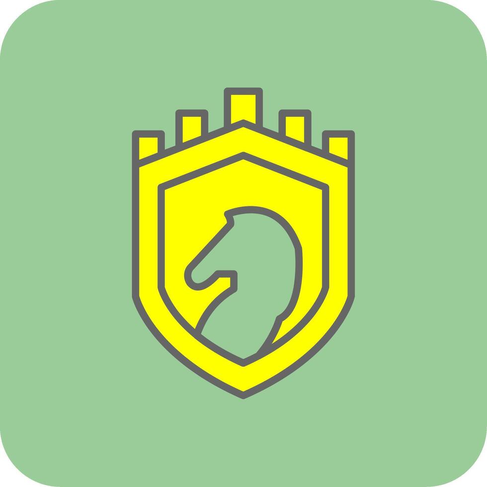 veiligheid kasteel strategie gevulde geel icoon vector