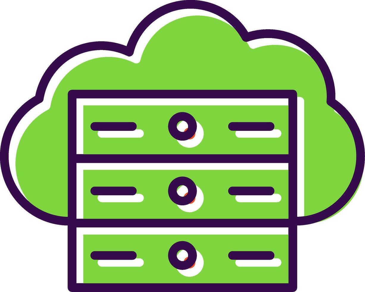 wolk server gevulde ontwerp icoon vector