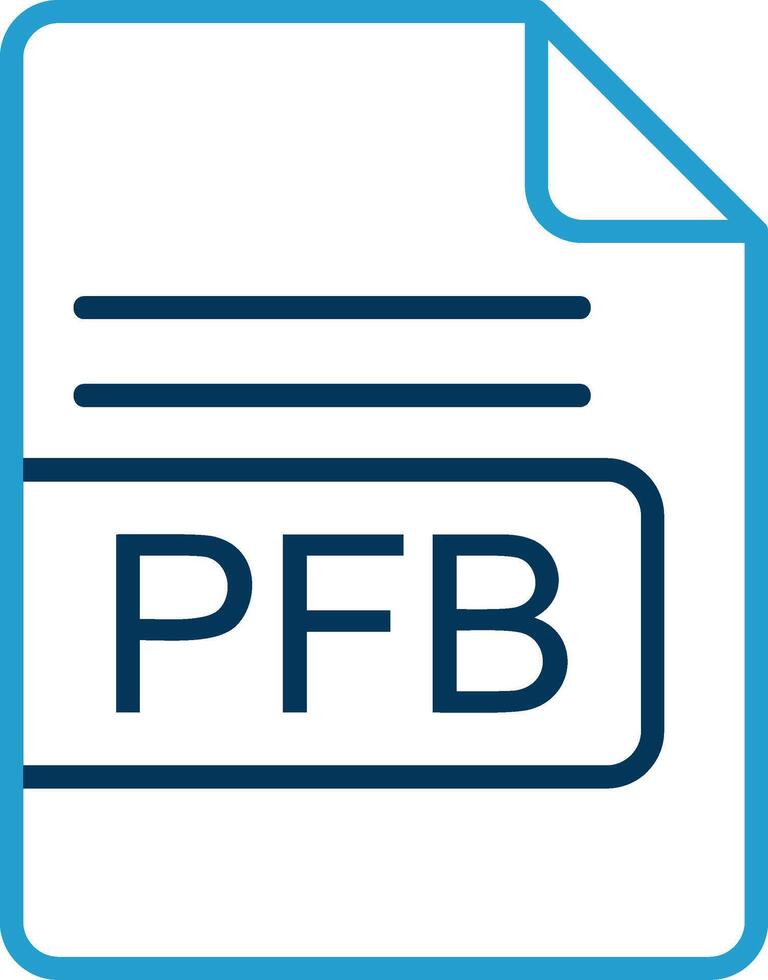pfb het dossier formaat lijn blauw twee kleur icoon vector
