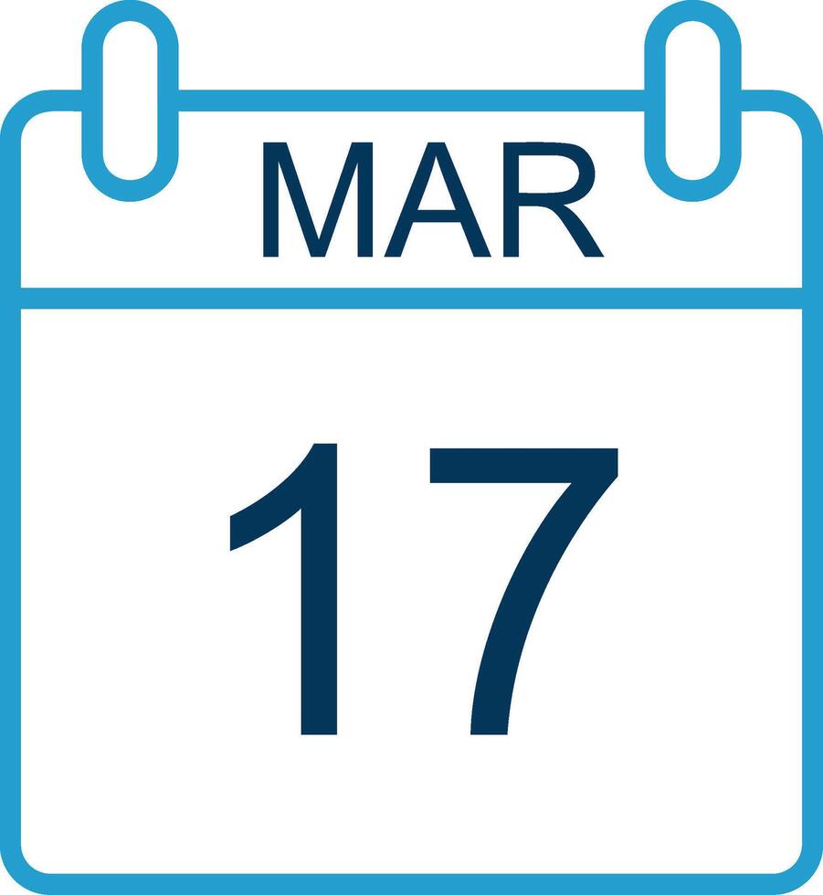 maart lijn blauw twee kleur icoon vector
