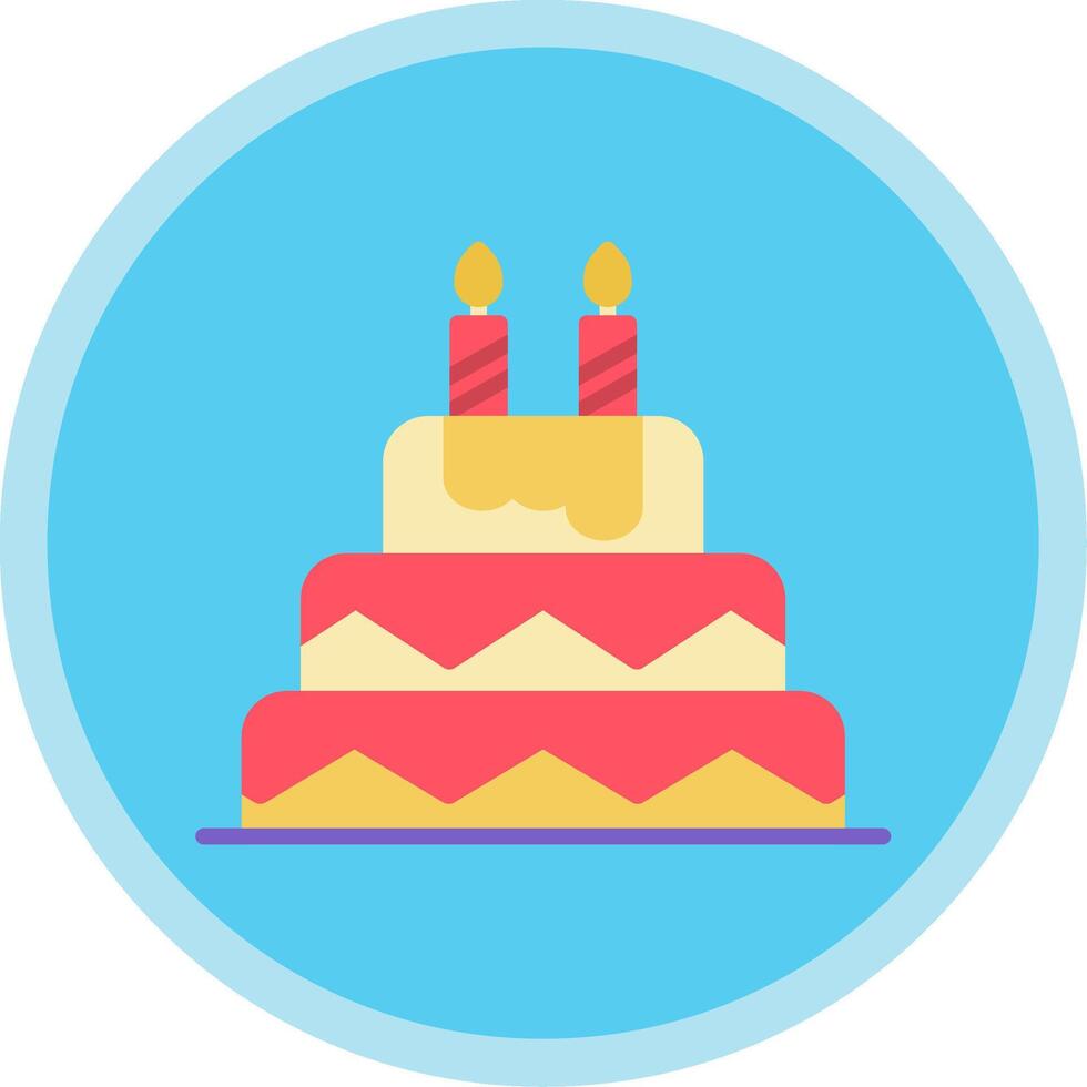 verjaardag taart vlak multi cirkel icoon vector