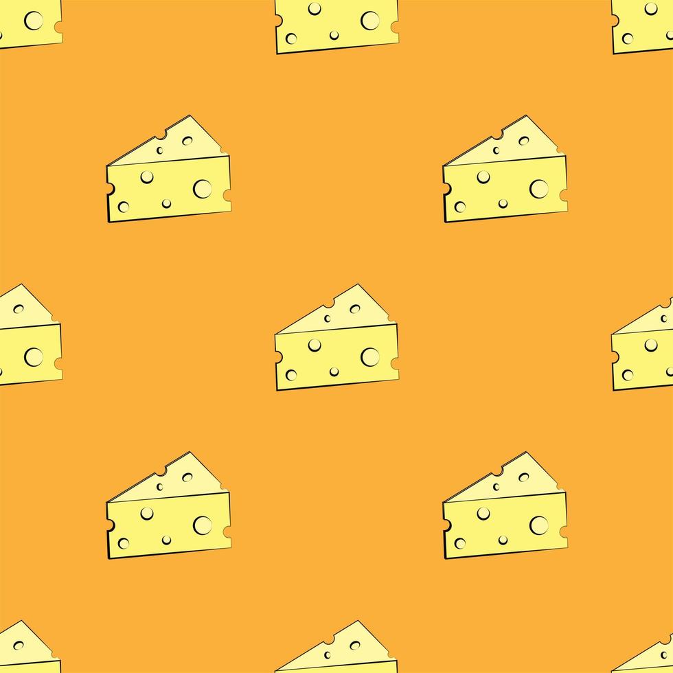 naadloze patroon kaas ontwerp. oranje achtergrond. ontwerp voor levensmiddelenbedrijf. behang, promotie, omslag en print op doek. vector illustratie