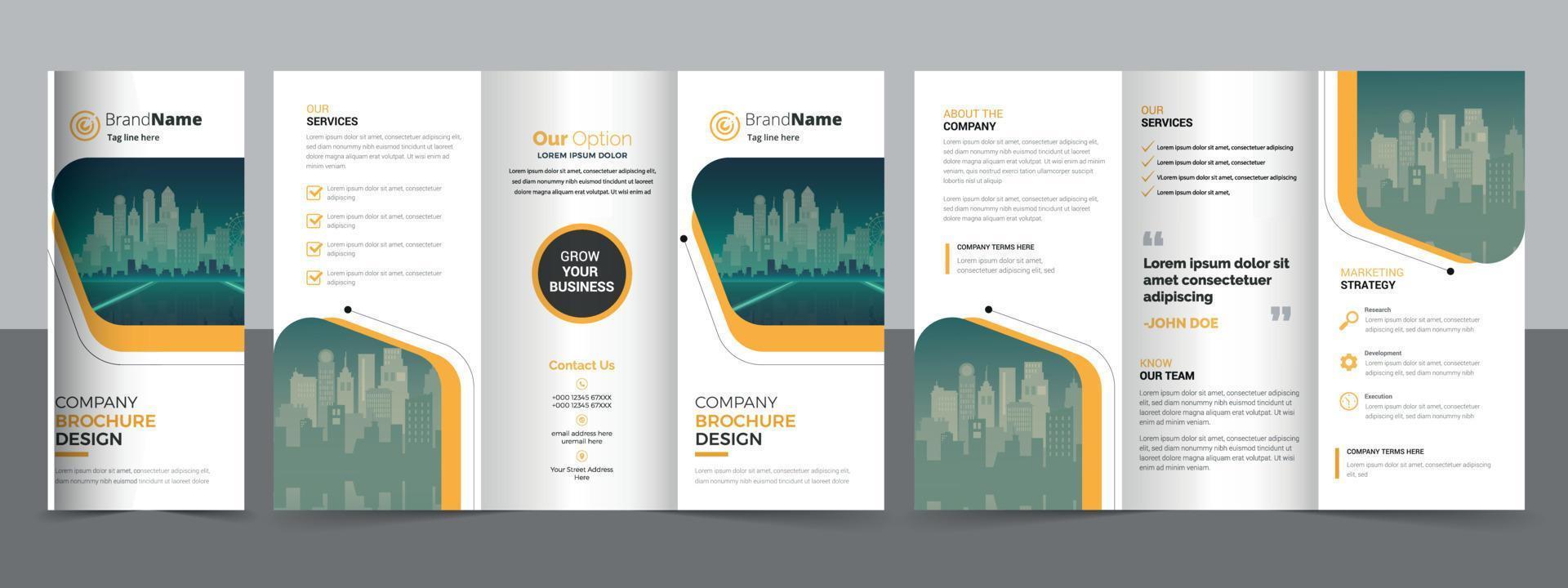 creatieve zakelijke moderne zakelijke driebladige brochure sjabloonontwerp. vector