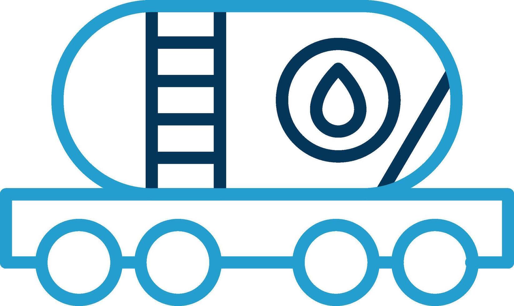 olie tank lijn blauw twee kleur icoon vector