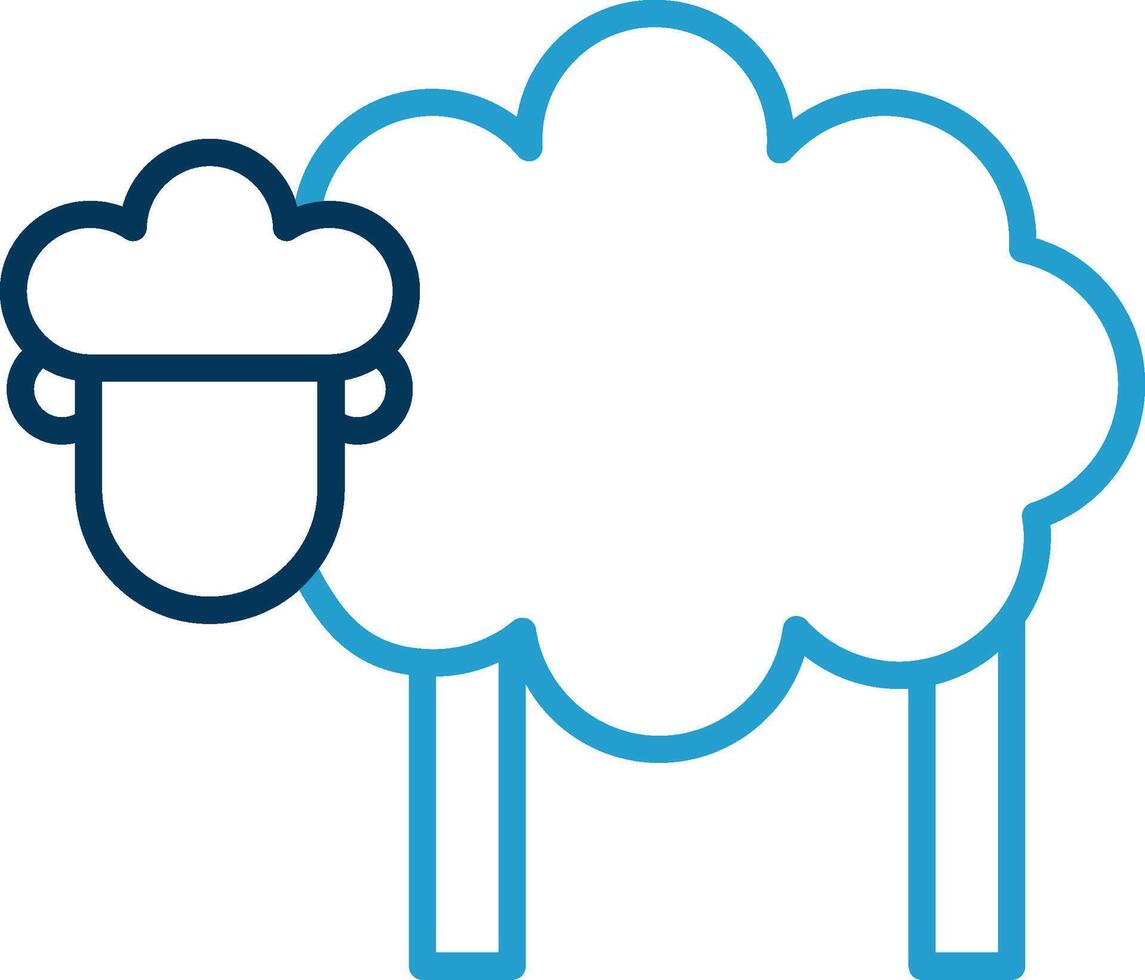 schapen lijn blauw twee kleur icoon vector