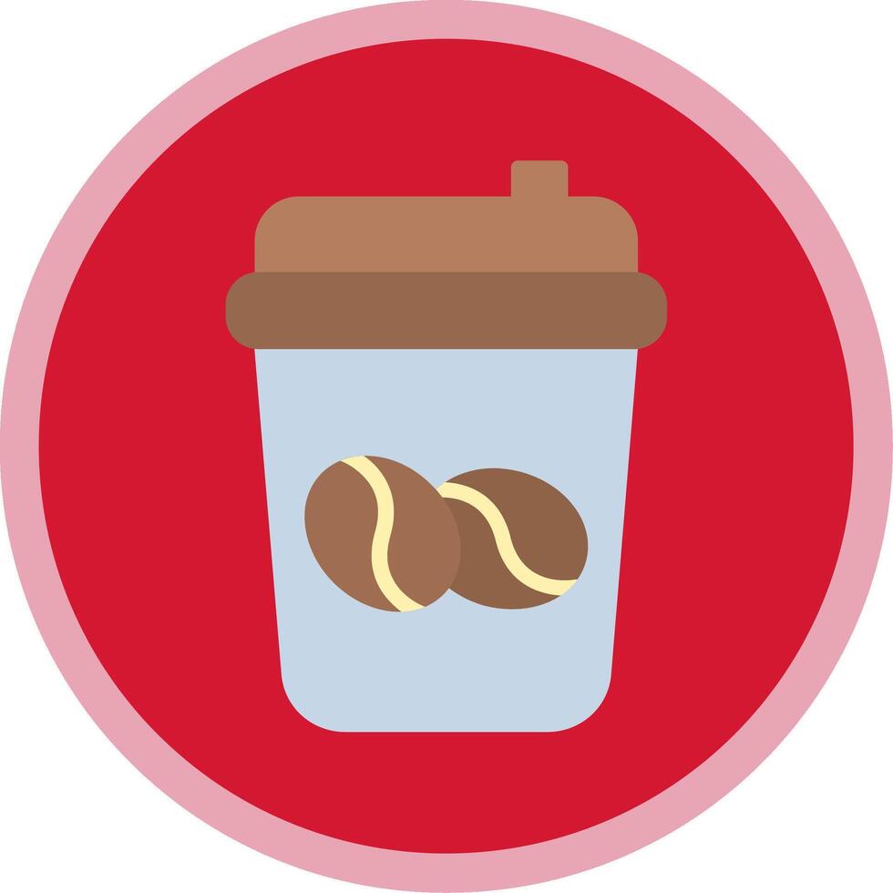 koffie kop vlak multi cirkel icoon vector