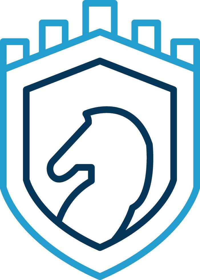 veiligheid kasteel strategie lijn blauw twee kleur icoon vector