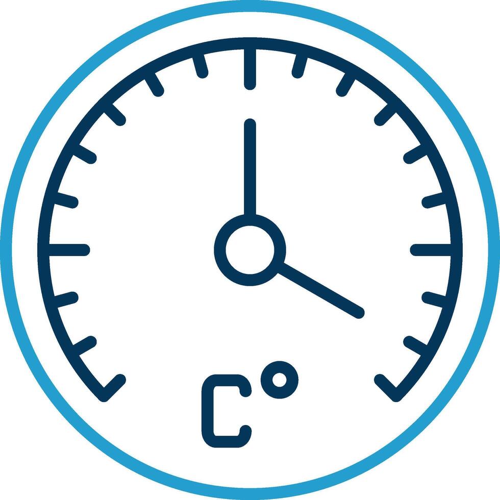 thermometer lijn blauw twee kleur icoon vector