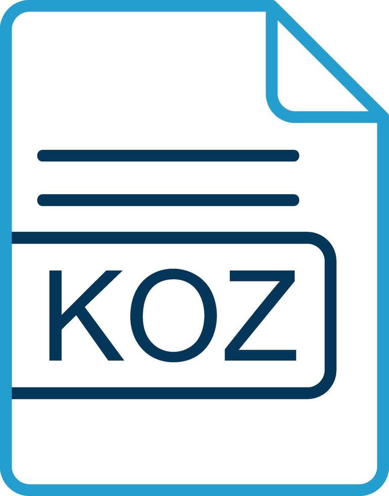 kozo het dossier formaat lijn blauw twee kleur icoon vector