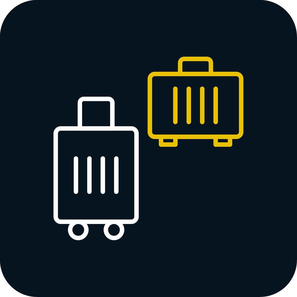 koffers lijn geel wit icoon vector