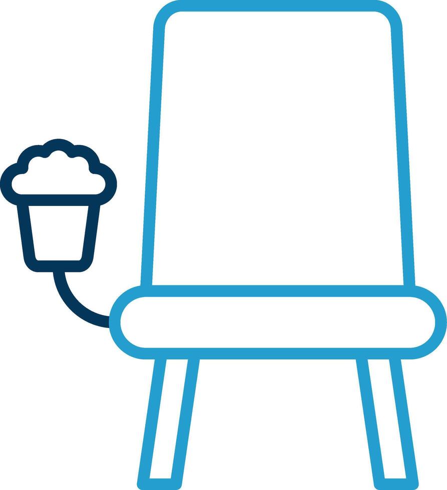bioscoop stoel lijn blauw twee kleur icoon vector