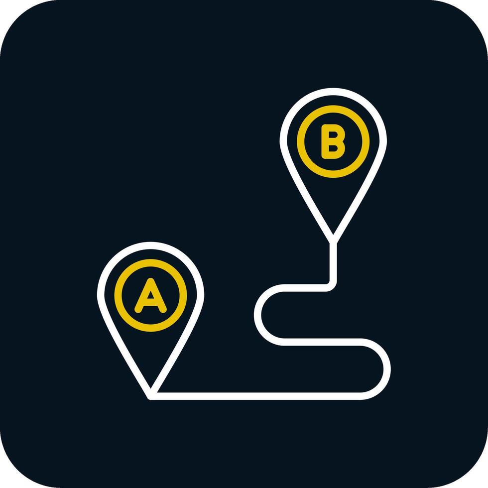 route planning lijn rood cirkel icoon vector