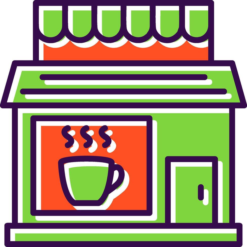 koffie winkel gevulde ontwerp icoon vector