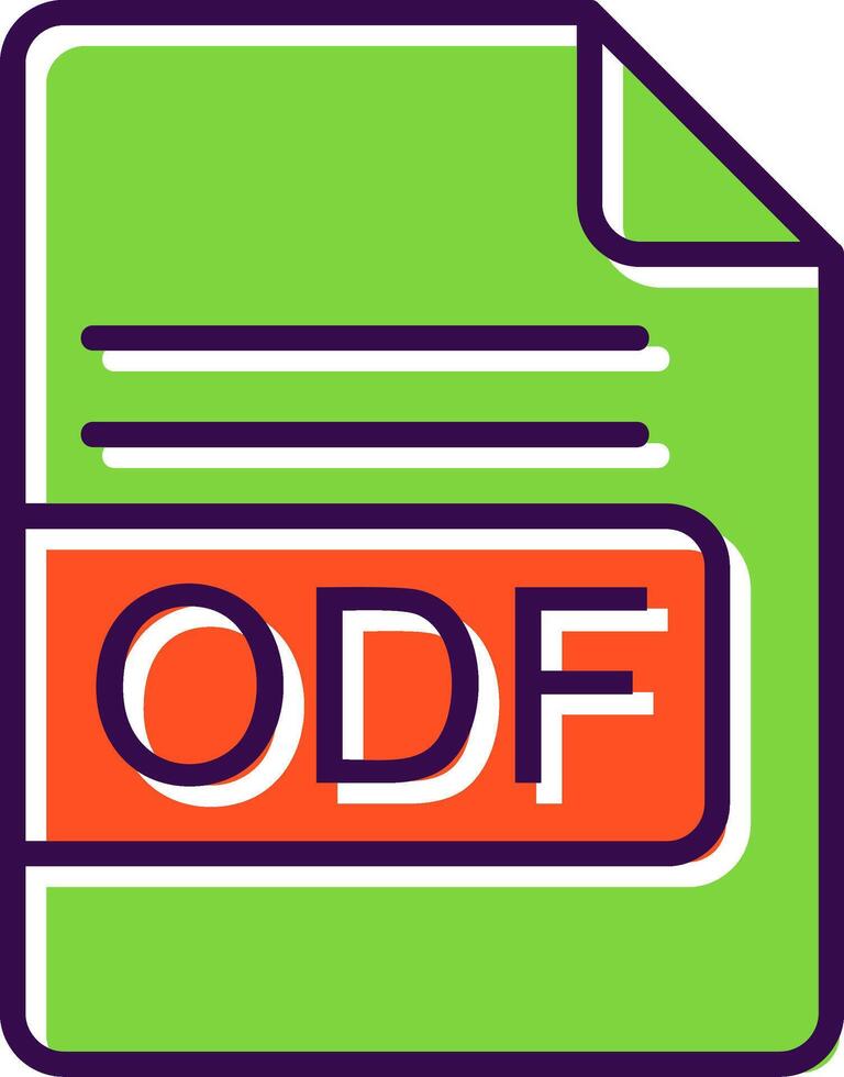 odf het dossier formaat gevulde ontwerp icoon vector