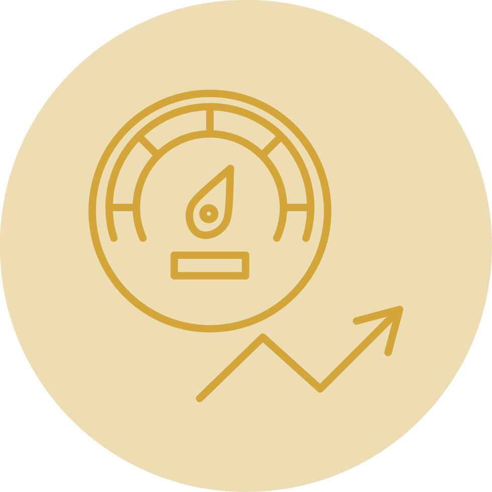 prestatie lijn geel cirkel icoon vector