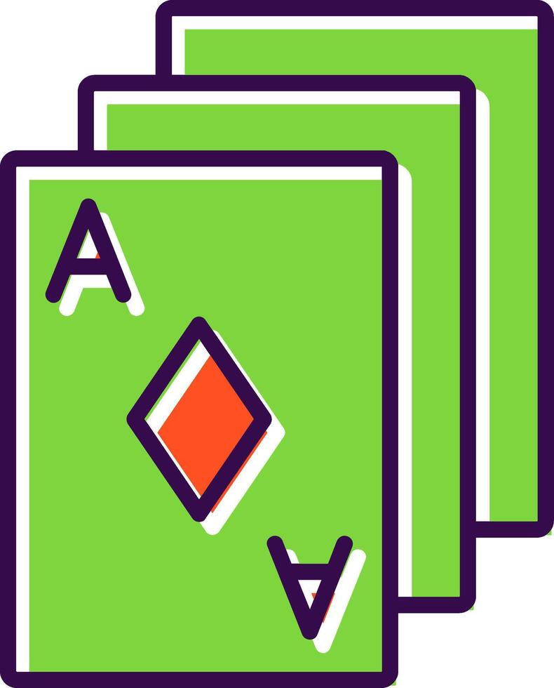 poker kaarten gevulde ontwerp icoon vector