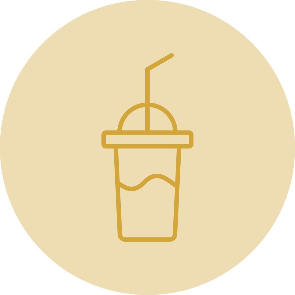 milkshake lijn geel cirkel icoon vector