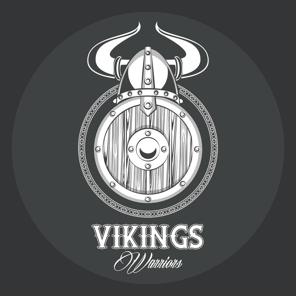 Vikingen krijgers gedrukte t-shirtsjabloon vector