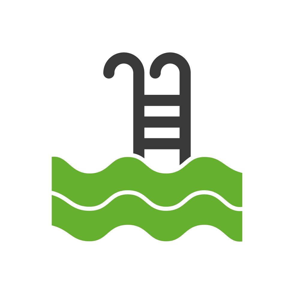 zwembad met trap geïsoleerd pictogram vector