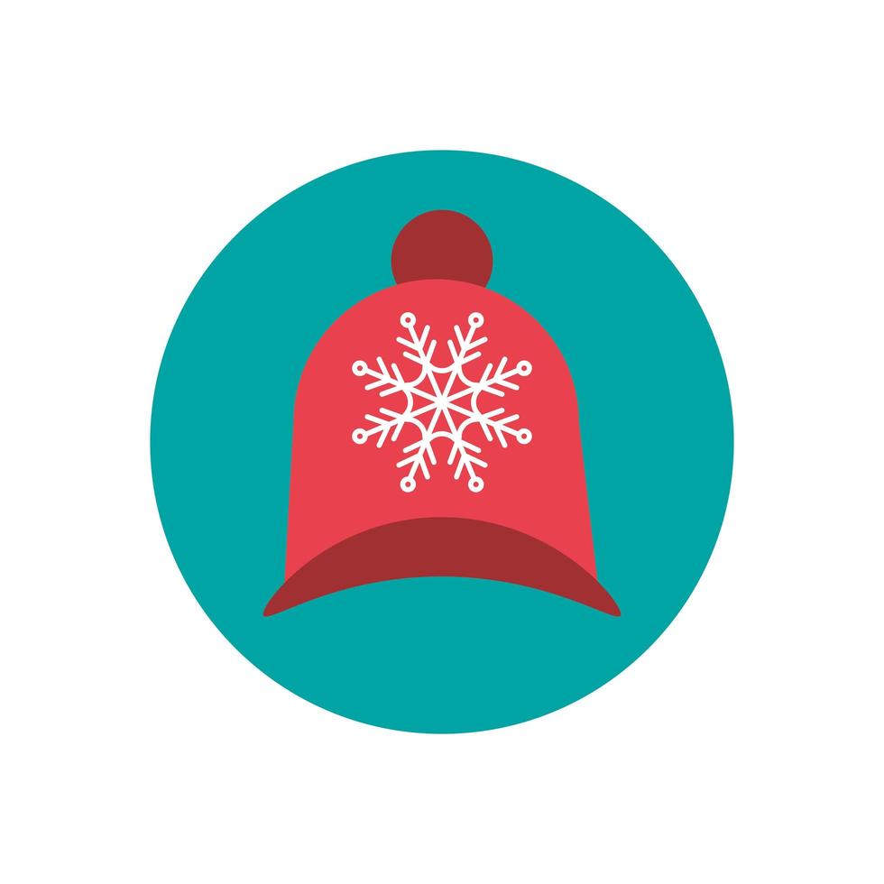 merry christmas kerstman hoed icoon vector