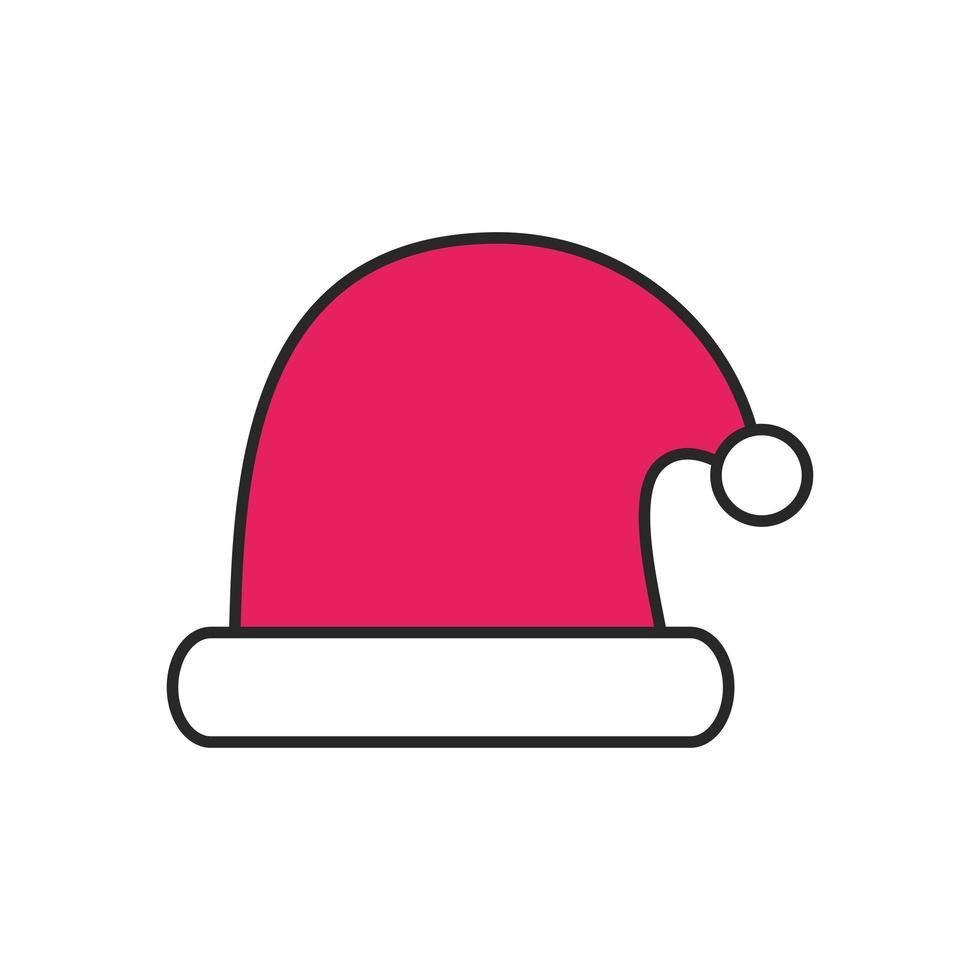 merry christmas kerstman hoed icoon vector