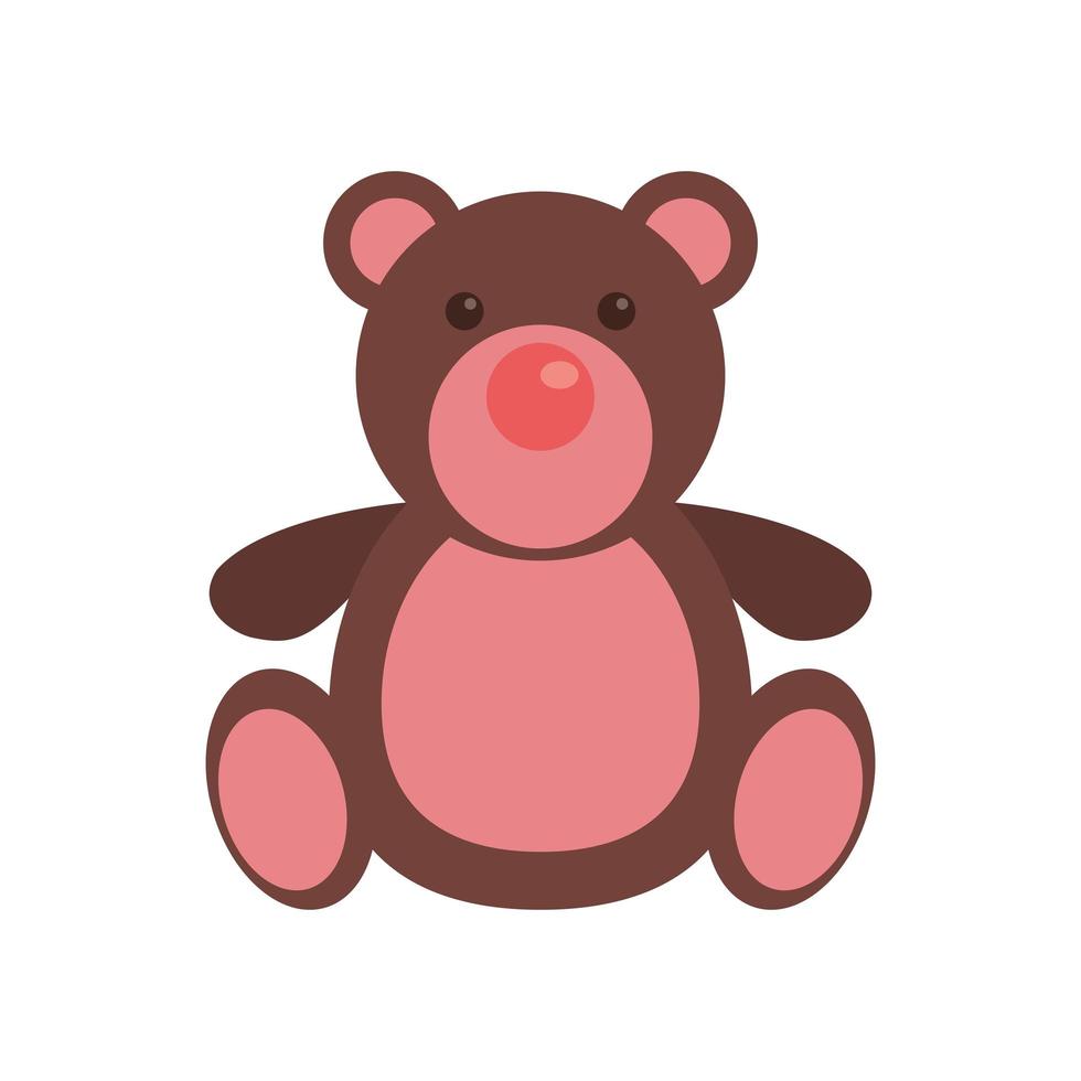 schattige kleine beer teddy speelgoed vector