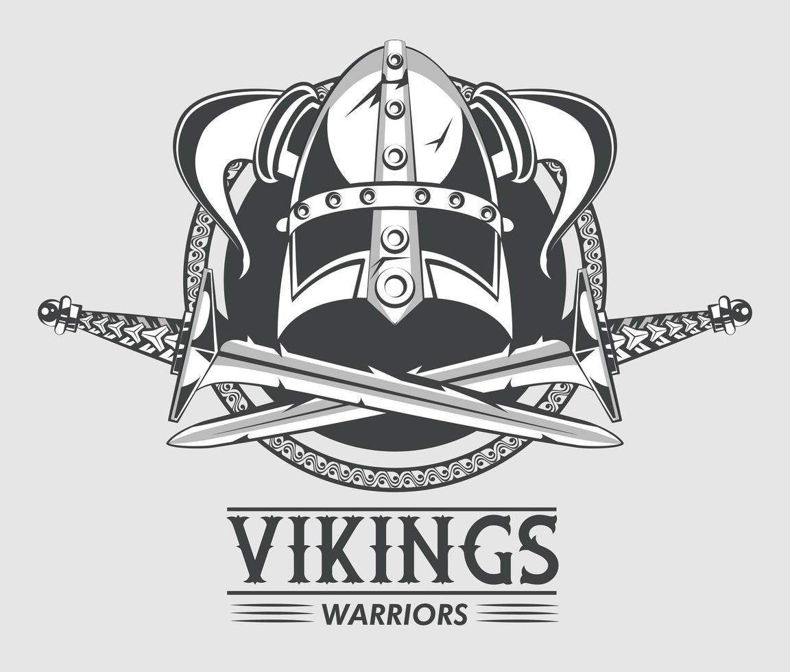 Vikingen krijgers gedrukte t-shirtsjabloon vector