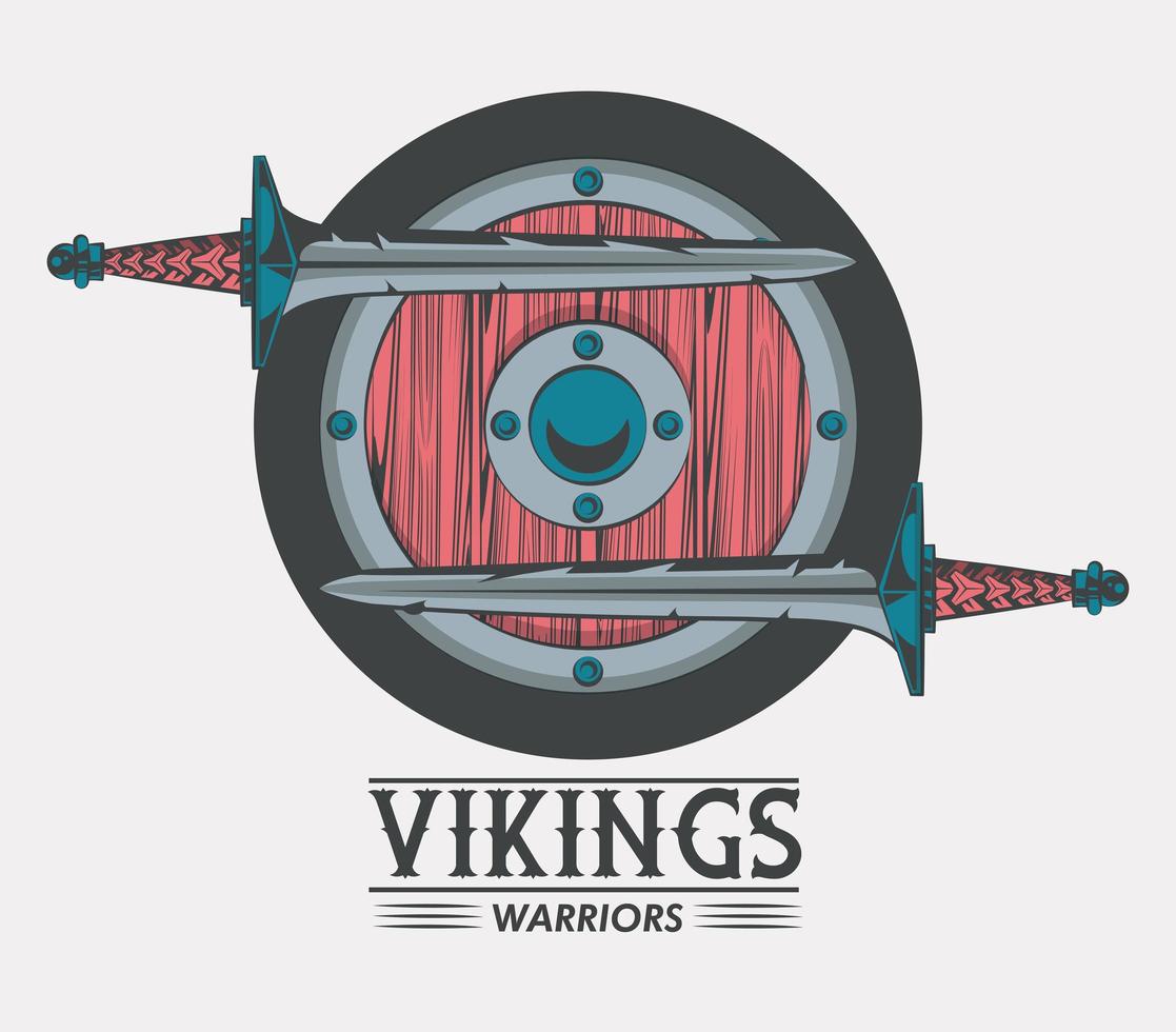 Vikingen krijgers gedrukte t-shirtsjabloon vector