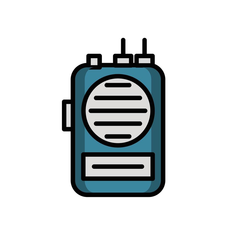 communicator radio militaire macht geïsoleerde pictogram vector