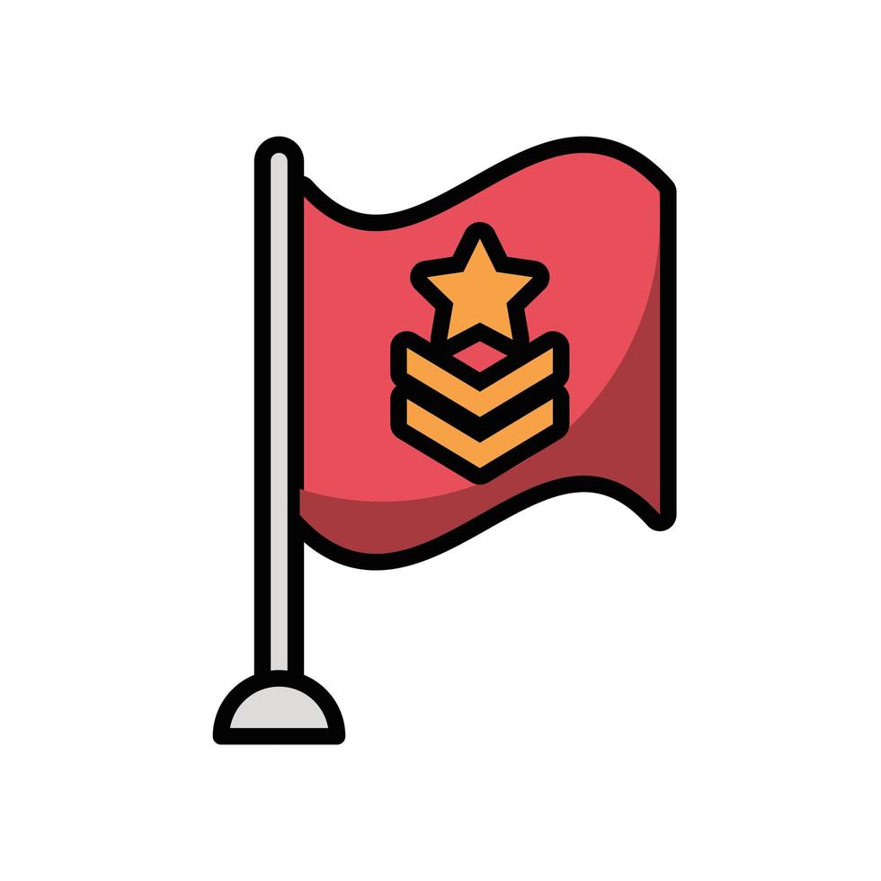 vlag militaire macht geïsoleerd pictogram vector