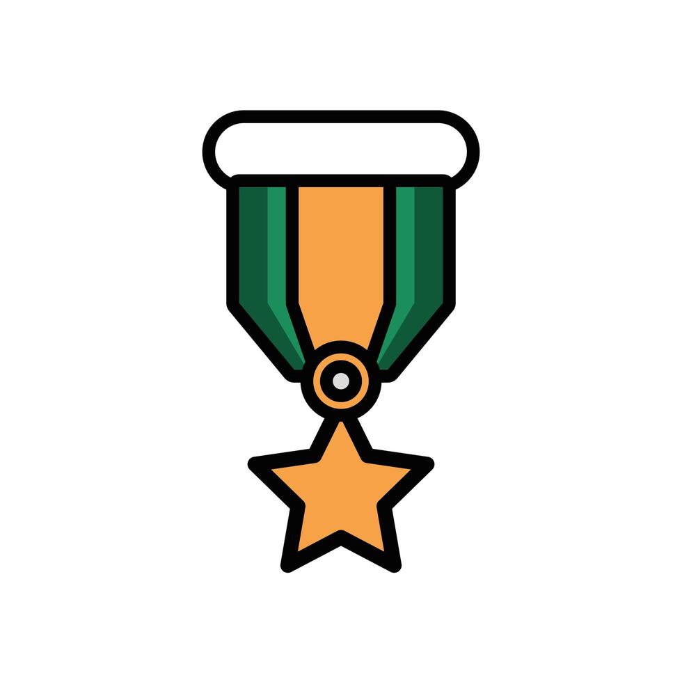 militaire strijdmacht medaille geïsoleerd pictogram vector