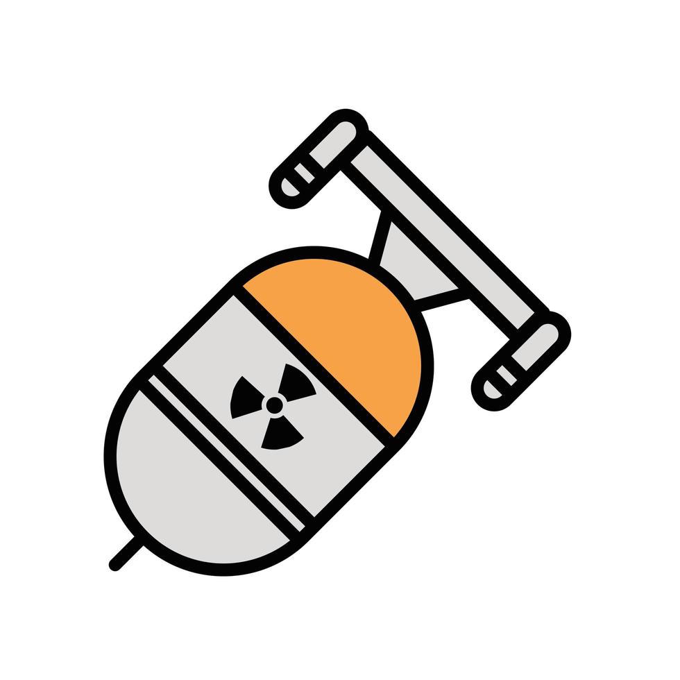 nucleaire bom militaire macht geïsoleerde icon vector