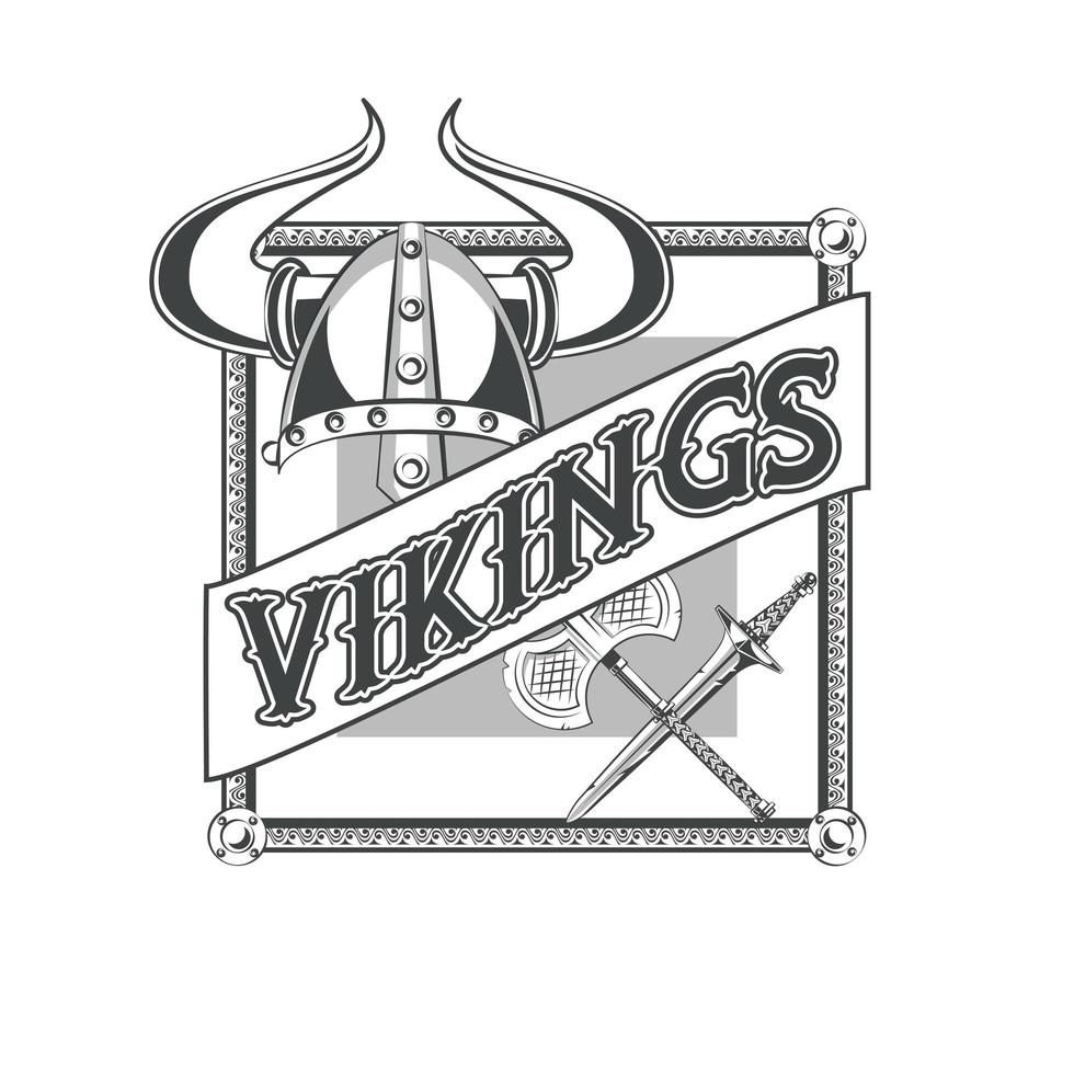 Vikingen krijgers gedrukte t-shirtsjabloon vector