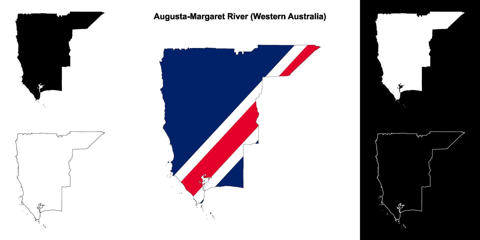 Augusta-Margaret rivier- blanco schets kaart reeks vector