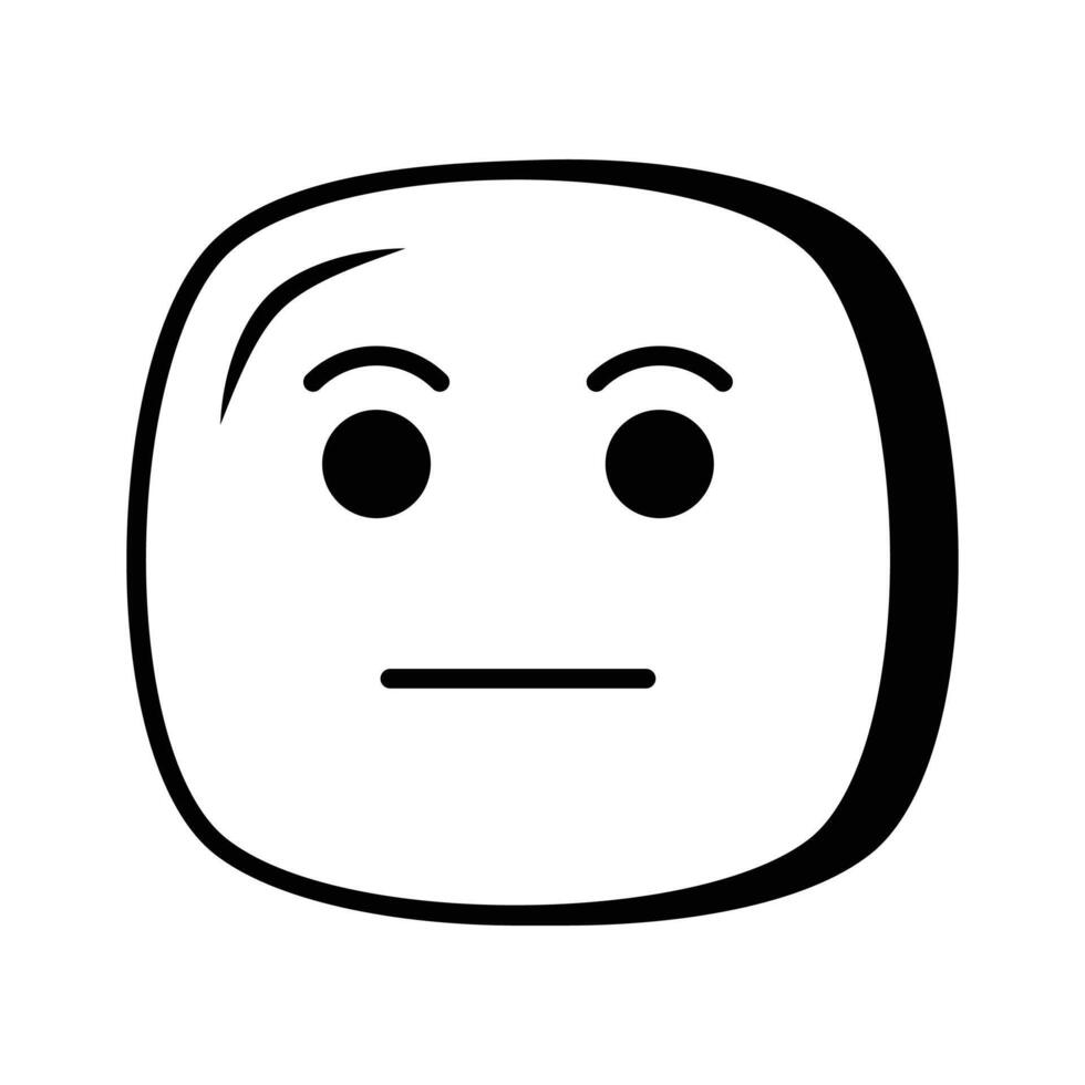 grijp deze verbazingwekkend icoon van onverschillig emoji, aanpasbare vlak vector