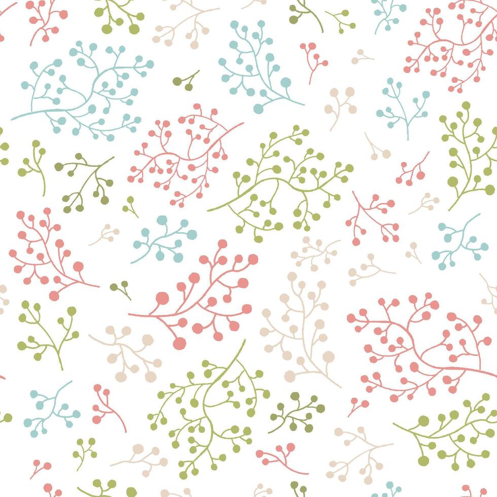 sier- fabriek patroon. herhaling patroon van knus, in de mode, pastel kleuren. planten Aan wit achtergrond. vector