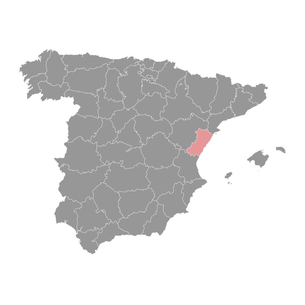 kaart van de provincie van een kastelein, administratief divisie van Spanje. illustratie. vector