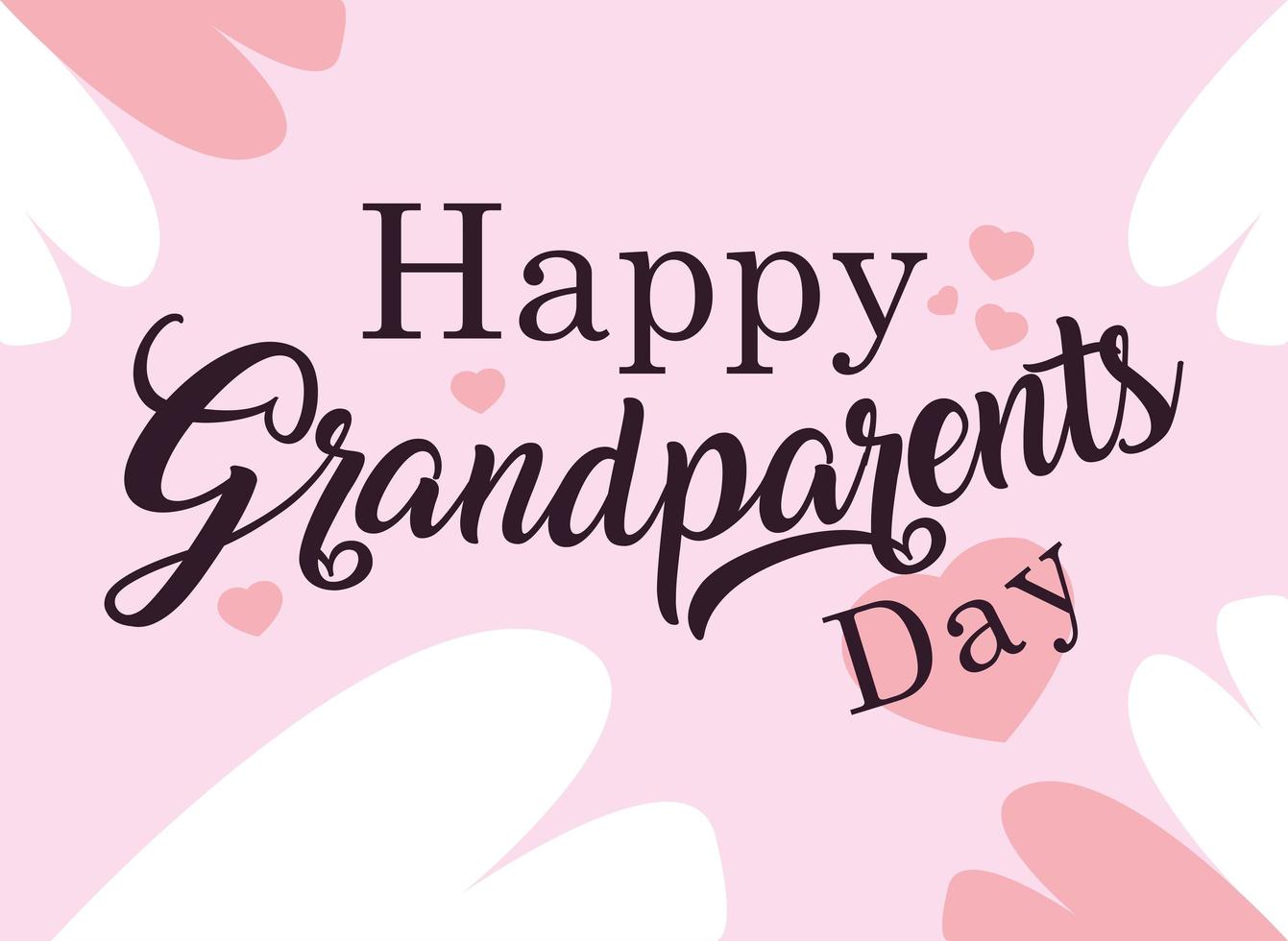 happy grootouders dag poster met patroon van harten vector