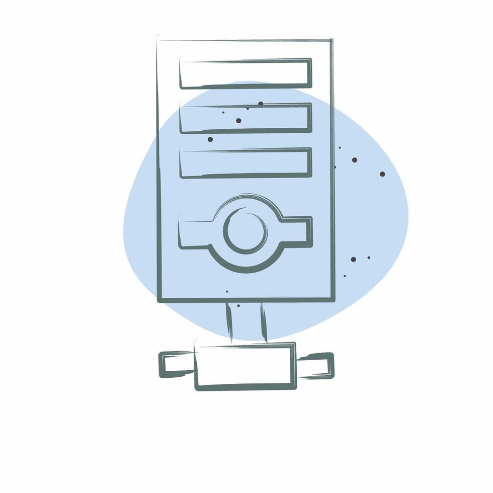 icoon server. verwant naar veiligheid symbool. kleur plek stijl. gemakkelijk ontwerp illustratie vector