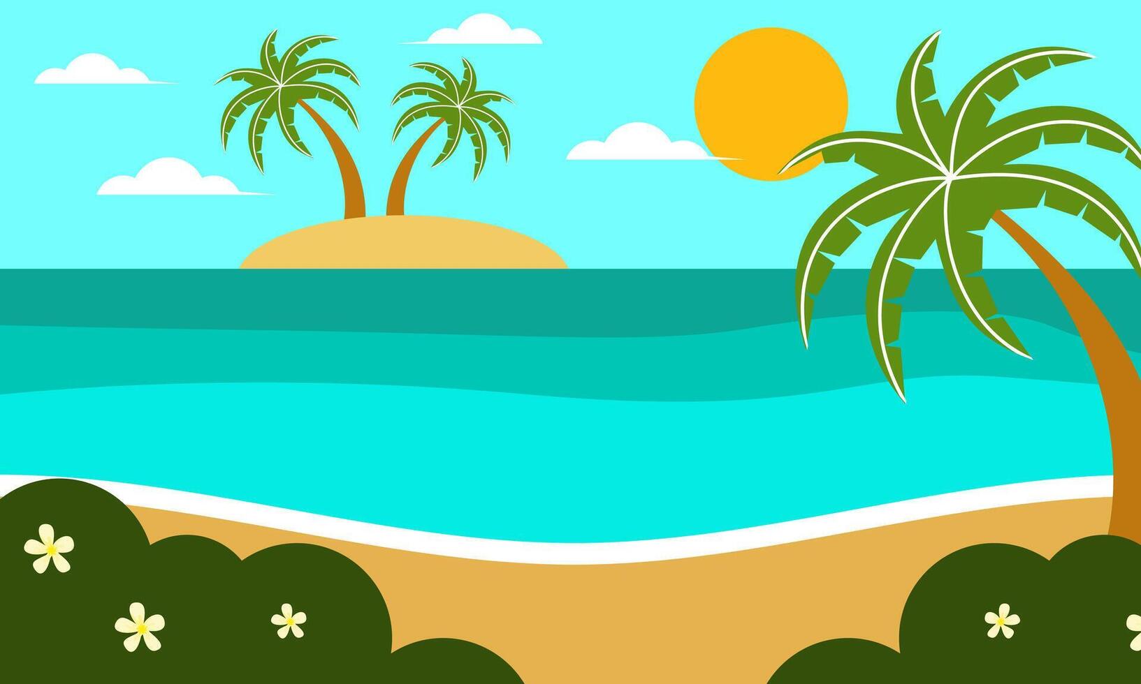 zomer strand vakantie tafereel illustratie vector