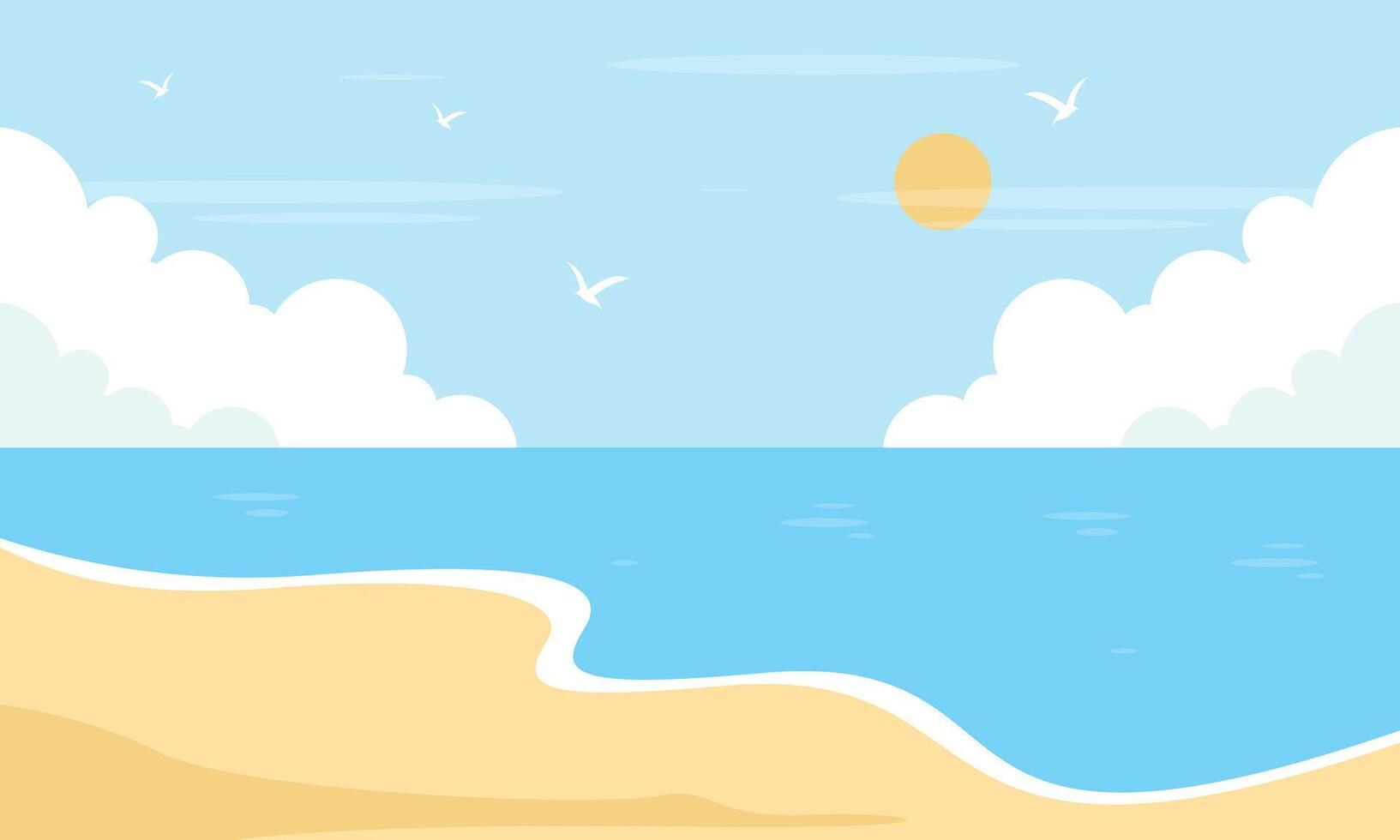 zomer strand vakantie tafereel illustratie vector