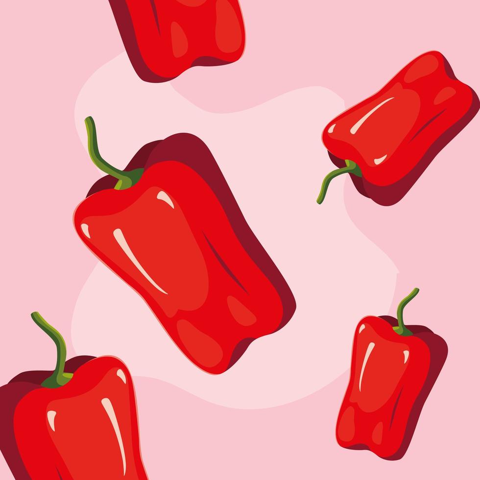patroon van verse rode paprika's groenten vector