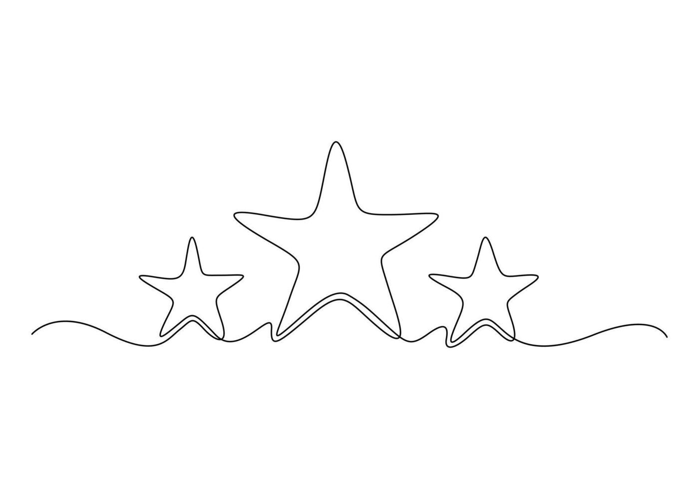 ster doorlopend een lijn tekening digitaal illustratie vector