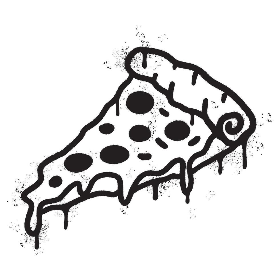 verstuiven geschilderd graffiti pizza icoon gespoten geïsoleerd met een wit achtergrond. vector