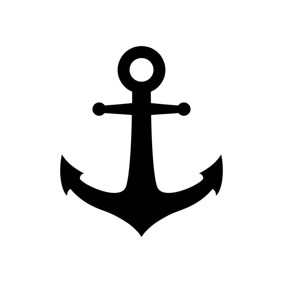 zwart anker logo geïsoleerd, ontwerp sjabloon vector