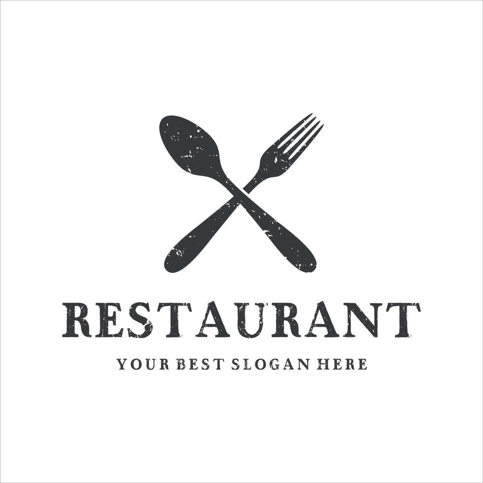 retro wijnoogst restaurant logo ontwerp sjabloon vector