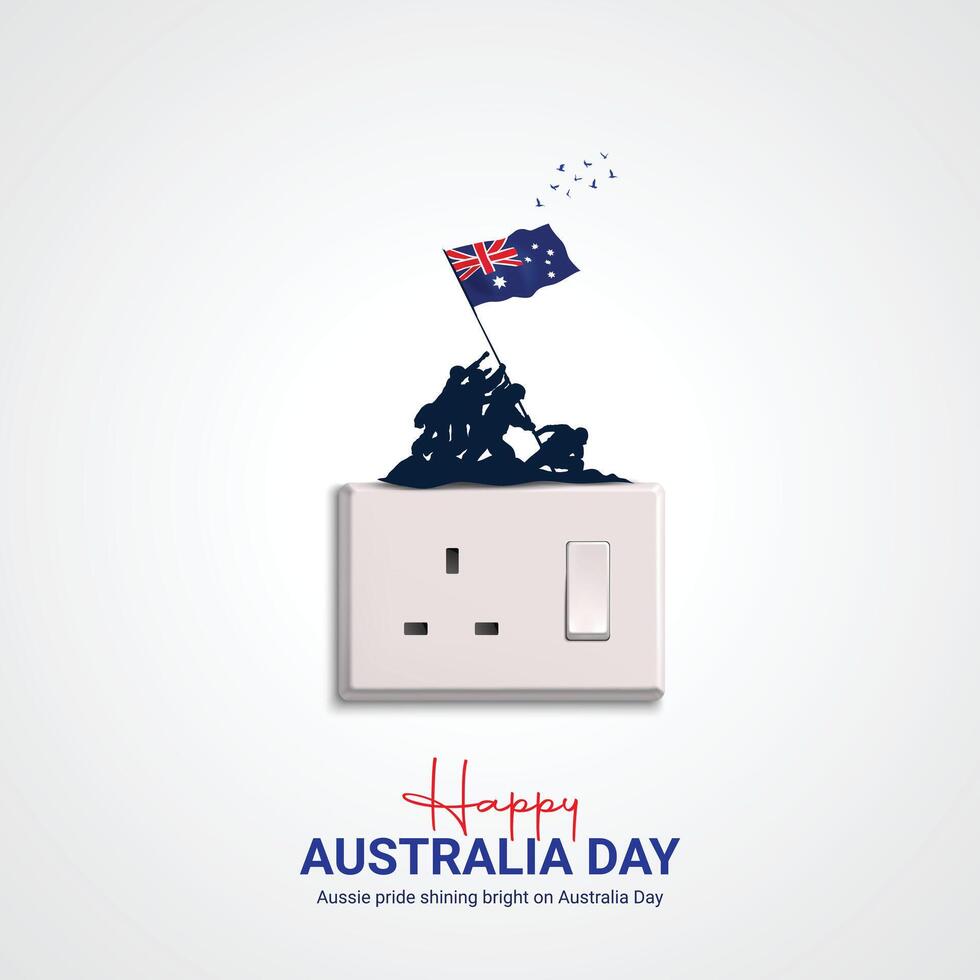 gelukkig Australië dag. Australië dag creatief advertenties ontwerp vector