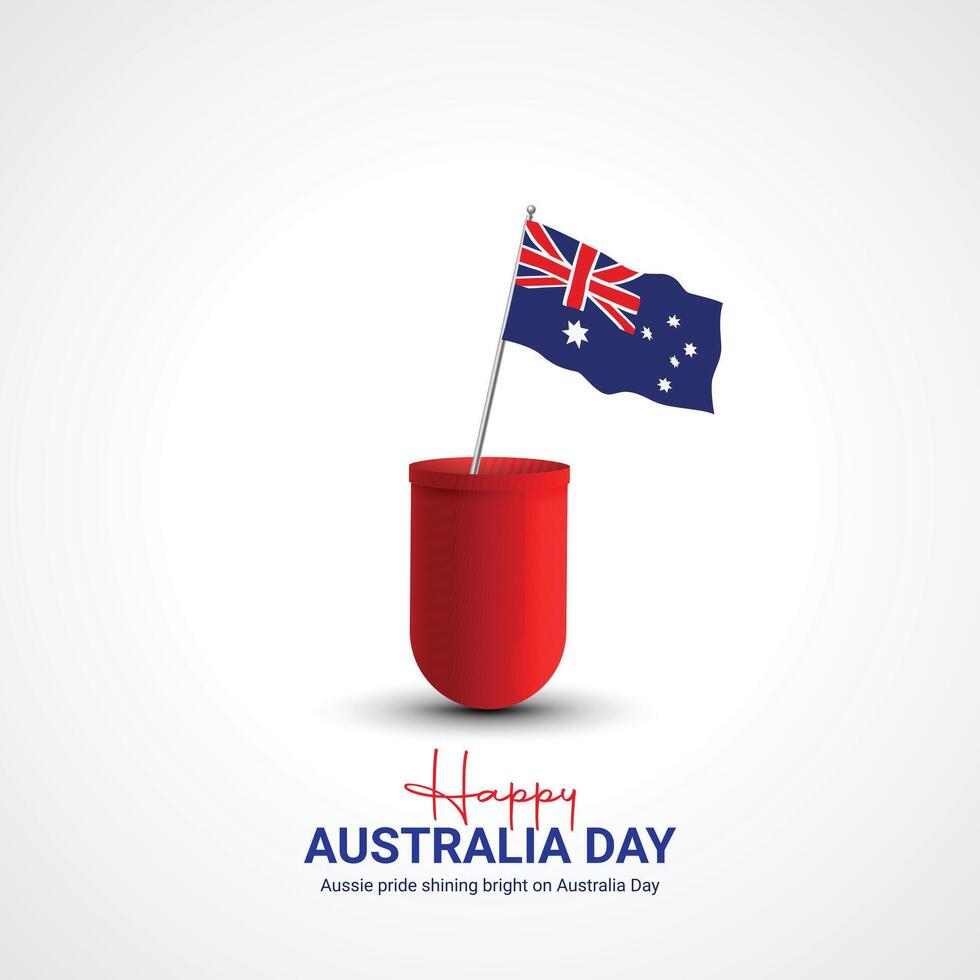 gelukkig Australië dag. Australië dag creatief advertenties ontwerp vector