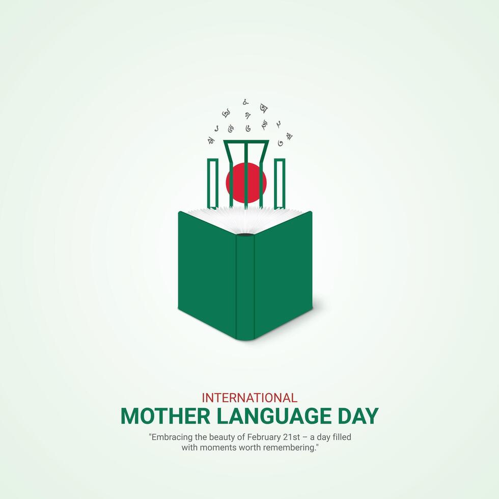 Internationale moeder taal dag creatief advertenties. 21 februari moeder taal dag van bangladesh. poster, banier illustratie . 3d vector